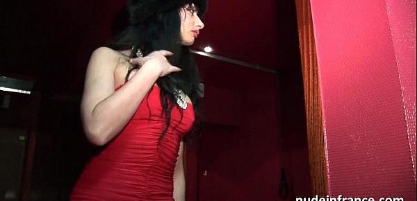  Big boobed mature hard anal pounded in a bar
